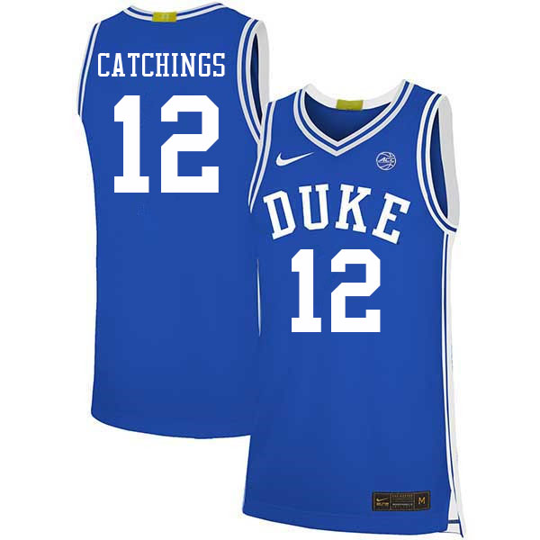 Men #12 Kale Catchings Duke Blue Devils 2022-23 College Stitched Basketball Jerseys Sale-Blue